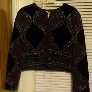 Evening Velvet Beaded Short/Waist Jacket